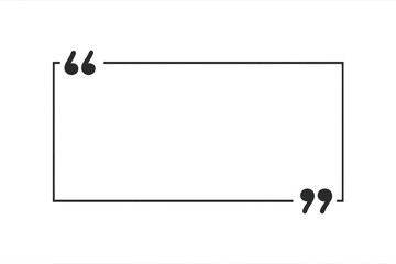 Aufkleber - Rectangular quote frame with quotation marks is ready for custom text on transparent background
