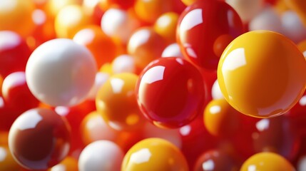 Poster - Colorful Sphere Assembly with Dynamic Perspective and Depth of Field Illusion