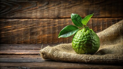 Wall Mural - Bergamot on sackcloth with a subtle glow from behind