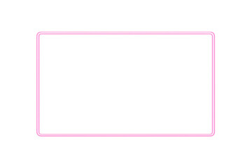 Poster - Luminous pink neon rectangle glowing brightly, casting vibrant light against transparent backdrop with sleek, contemporary design