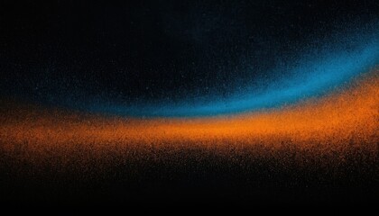 Poster - Grainy blue orange black background abstract color gradient wave shape noise texture poster header banner wallpaper cover design
1