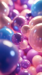 Poster - Dreamy spherical world of colorful glossy orbs in abstract arrangement