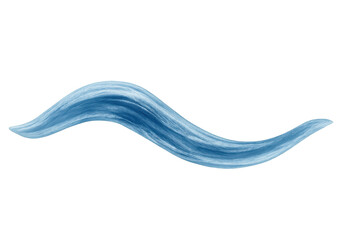 Poster - Abstract blue wave flowing smoothly on a transparent background, creating a sense of motion and fluidity