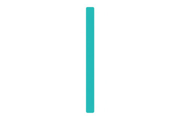 Poster - Turquoise vertical stripe stretching across transparent surface, serving minimalist graphic design needs