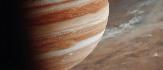 Aufkleber - Colorful Jupiter with Great Red Spot and swirling atmospheric bands in space for science education and cosmic exploration marketing imagery