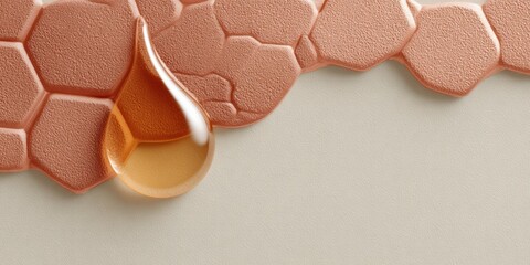 Aufkleber - Elegant Honeycomb Banner with Gradient Texture and Honey Droplet for Premium Organic Food Branding and Artisanal Beekeeping Marketing