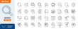 © Cetacons - Search icon set. Containing magnifying glass, find, research, SEO, investigate, and more. Outline Icon Collection. Editable stroke. Vector illustration