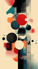 Poster - Dynamic interplay of geometric forms and textures creating visual harmony