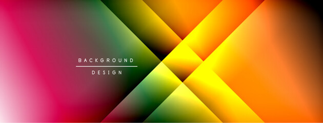 Poster - Abstract gradient design. Vivid colors blend, forming geometric shapes. Text reads background design. Modern, dynamic visual presentation.