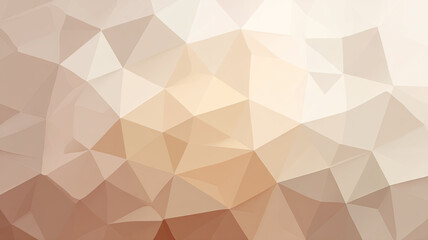 Poster - Muted beige low poly background with minimalist style and geometric shapes