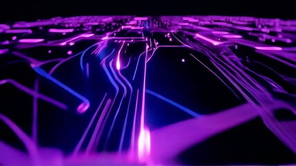 Poster - Abstract Purple and Blue Light Trails Dynamic Motion Video