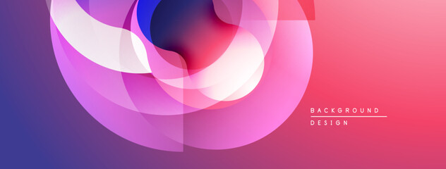 Aufkleber - Abstract colorful shapes overlap, creating dynamic gradient background. Pink, purple hues dominate composition. Modern design element.