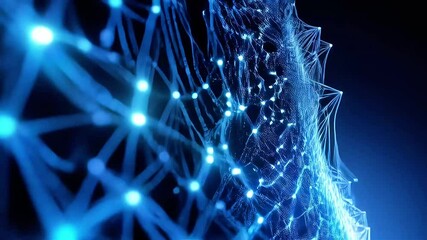 Poster - Abstract Blue Network: Dynamic Data Visualization
