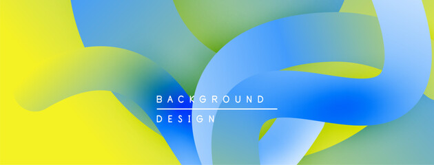 Aufkleber - Abstract vibrant background. Smooth color transitions create flowing shapes, yellow, blue, green hues dominate design. Modern aesthetic.