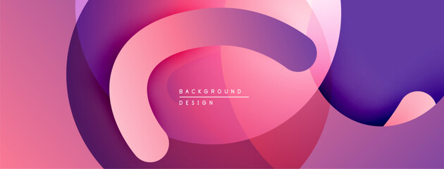 Aufkleber - Abstract fluid shapes, vibrant pinks, purples create modern background. Smooth gradients, overlapping layers offer dynamic visual effect.