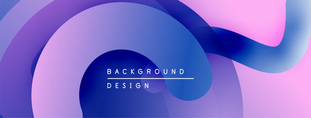Aufkleber - Abstract fluid shapes, vibrant colors blend. Modern design, smooth gradients create dynamic composition. Background features text background, design.