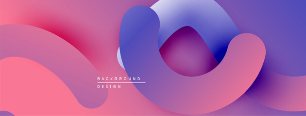 Aufkleber - Abstract fluid shapes, vibrant pinks, purples, blues blend seamlessly. Modern design evokes movement, energy, visual appeal.