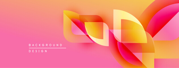 Aufkleber - Abstract fluid shapes, vibrant pinks, oranges, yellows create dynamic background. Modern design elements suggest movement, energy.