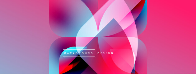 Aufkleber - Abstract fluid shapes overlap, creating vibrant pinks, blues, purples. Modern design features text background, design. Smooth gradients dominate composition.