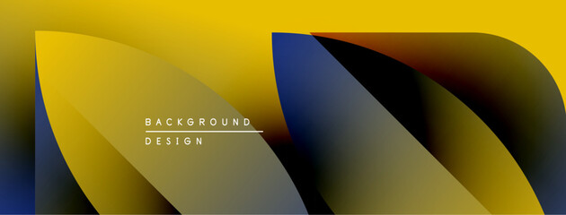 Aufkleber - Abstract fluid shapes, vibrant yellow, blue gradients. Modern design element, background texture, dynamic composition. Minimalist aesthetic.