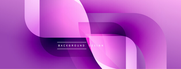 Aufkleber - Abstract pink background. Smooth gradients, rounded rectangles overlap creating dynamic visual effect. Modern design element.