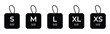 © maxmoyen25 - Clothing Size Labels Icon Set – XS to XXL Vector Tags Collection.
