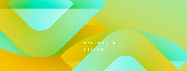 Aufkleber - Abstract fluid shapes, vibrant colors blend. Yellow, green, turquoise create dynamic background design. Modern aesthetic, smooth gradients present.