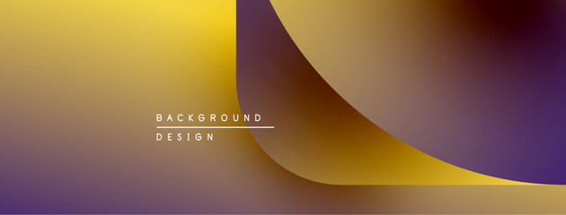 Poster - Abstract gradient background. Yellow, purple hues blend smoothly. Minimalist design features text elements, simple shapes. Modern aesthetic.