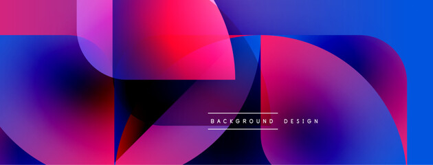 Poster - Abstract vibrant design. Overlapping shapes create dynamic colorful composition. Gradient hues blend seamlessly, modern aesthetic.