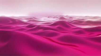 Poster - Pink Fluid Landscape: Abstract Waves and Gentle Hills