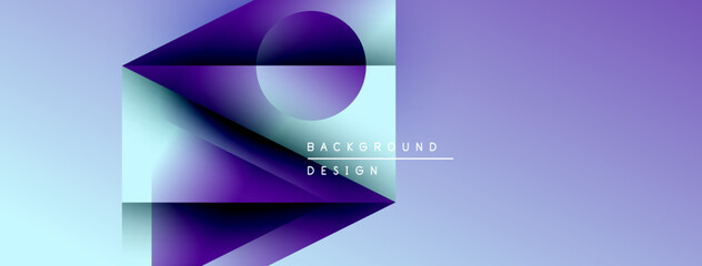 Poster - Abstract gradient design. Purple, blue hues create modern backdrop. Minimalist composition, geometric shapes present sleek visual.