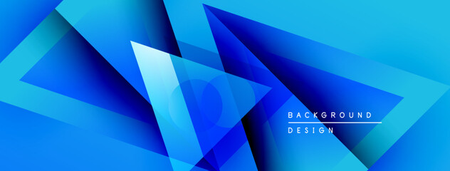 Poster - Abstract blue design features geometric shapes, gradients, dynamic composition. Modern aesthetic suitable for backgrounds, presentations.