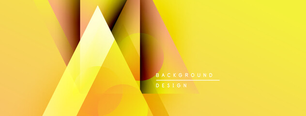Fototapete - Abstract geometric design. Yellow, orange gradients create dynamic shapes. Modern background suitable for presentations, websites.