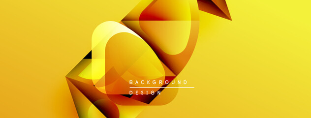 Fototapete - Abstract yellow design features flowing shapes, gradients. Text reads background design. Modern, vibrant visual composition.