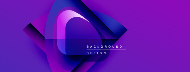 Fototapete - Abstract purple design features dynamic shapes, gradients. Text reads background design. Modern, vibrant visual composition.