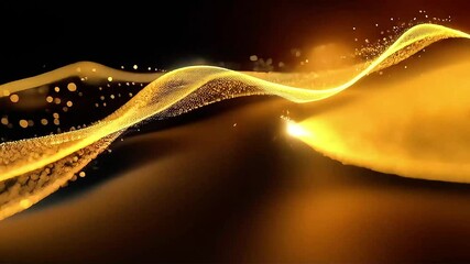 Poster - Golden Particle Wave Abstract Animation