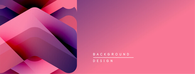 Aufkleber - Abstract pink, purple shapes overlap. Gradient background creates modern design. Text reads background design. Minimalist aesthetic.