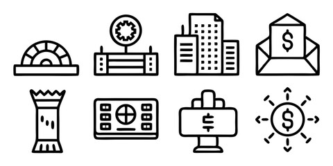 Wall Mural - set of vector icons for business