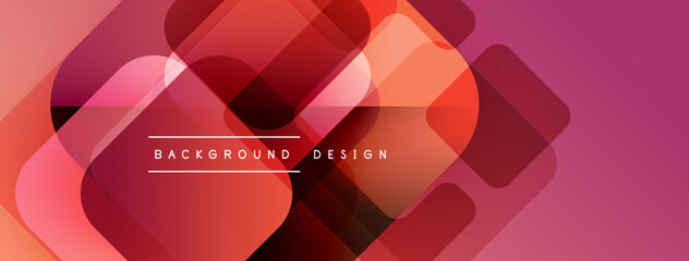 Aufkleber - Abstract geometric shapes overlap, creating vibrant red, orange gradient. Text reads background design centered within composition.