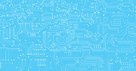 Poster - electronic circuit board close up. motherboard digital chip. high-tech technology background. white 