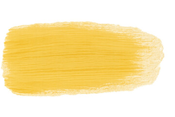 Poster - Yellow paint brushstroke creating textured banner, revealing dynamic artistic expression against transparent backdrop