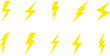 © Accountanz - Set of lightning bolt flash icon. Thunderbolt flat icon for apps and websites. Energy, electricity, and power concept
