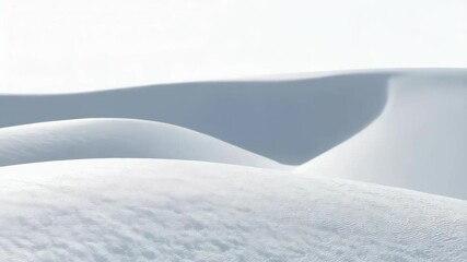 Poster - Abstract snow drifts creating rolling hills and subtle shadows against a bright white sky during the daytime.