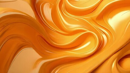 Poster - Abstract flowing caramel colored background with soft, undulating, luminous lines and smooth, glossy surface