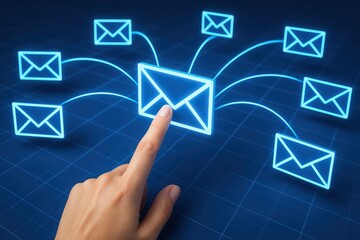 Aufkleber - Email Network Connection A Digital Illustration of Communication and Connectivity Exploring the Concept of Global Communication