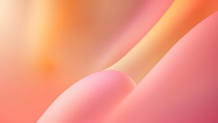 Poster - Abstract background of smooth curved lines in peach and pastel tones