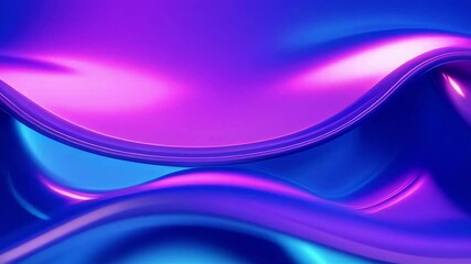 Poster - Abstract Fluid Neon Wave Animation: Purple Blue Gradient Flow