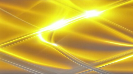 Poster - Golden Abstract Waves: Shimmering Light and Fluid Motion