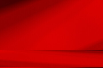 Leinwandbilder - Wall interior background, studio and backdrops show products.with shadow from window color Red background for text insertion and presentation product	