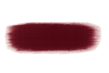 Poster - Maroon paint brush stroke with soft edges, blending across transparent surface, rendering minimalist artistic texture